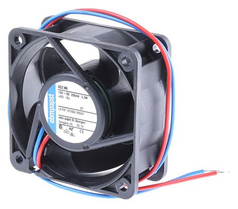 ebm-papst 620 Series Axial Fan, 12V dc, 56 m³/h, 3.5 W, 292 mA Max 60 mm 60mm 25 mm