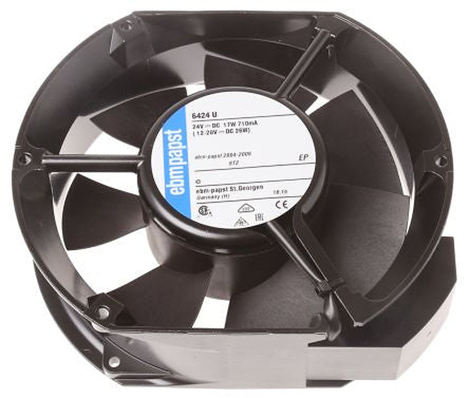 ebm-papst 6400 Series Axial Fan, 24V dc, 410 m³/h, 17 W, IP68 150 mm 172mm 51 mm