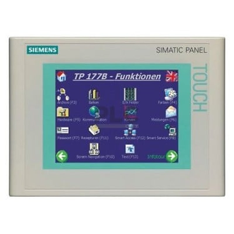SIMATIC TP 177B 6" PN/DP STN 256 color display MPI/PROFIBUS DP protocol RS485/RS422/USB interface Ethernet 10/100 interface printer interface slot for MMC configurable with WinCC flexible 2005