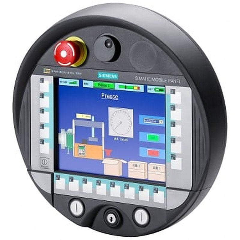 Does not correspond to the current version of the standard. For use outside the EU SIMATIC Mobile Panel 277F IWLAN V2, with integrated acknowledgment button, emergency stop button, handwheel key-operated switch and two illuminated pushbuttons, supports IPCF (rapid roaming) configurable with WinCC flexible Standard Version 2008 SP 2 or higher incl. 1 main battery Power supply to be ordered separately: 6AV6671-5CE00-0AX1 charging station 6AV6671-5CN00-0AX2 tabletop power supply unit (EU/US/UK/JP)