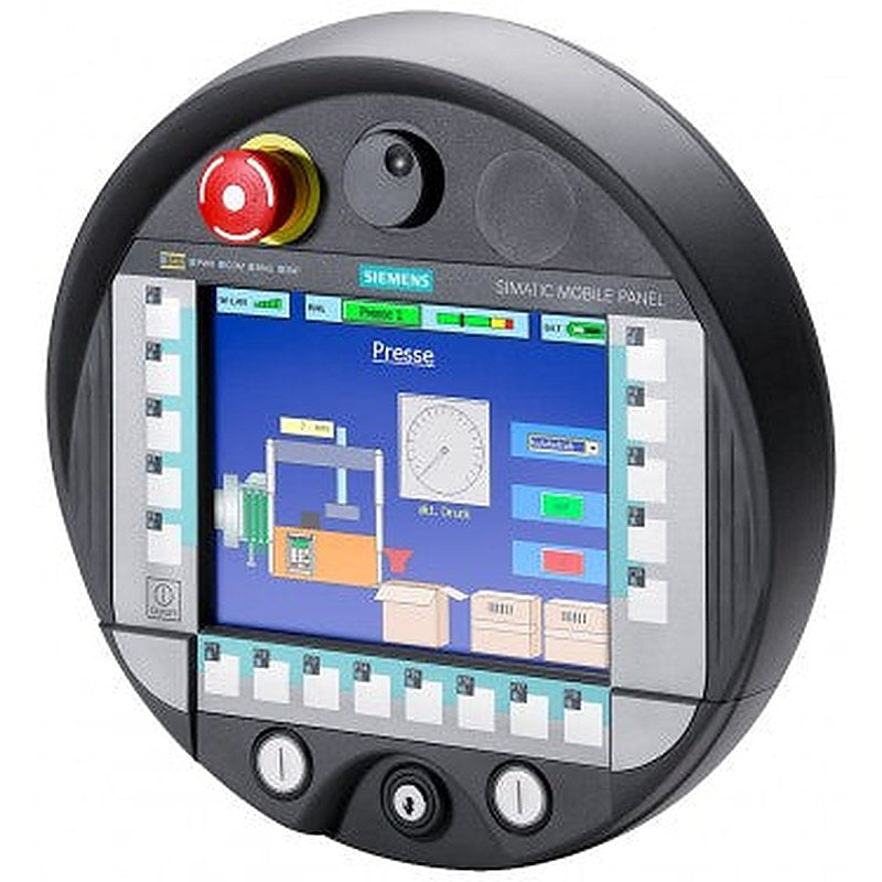 Does not correspond to the current version of the standard. SIMATIC Mobile Panel 277F IWLAN V2 (USA), with integrated acknowledgment button, emergency stop button, handwheel key-operated switch and two illuminated pushbuttons, supports IPCF rapid roaming configurable with WinCC flexible Standard Version 2008 or higher or TIA Portal V11 SP2 or higher incl. 1 main battery Power supply to be ordered separately: 6AV6671-5CE00-0AX1 charging station 6AV6671-5CN00-0AX2 tabletop power supply unit (EU/US/UK/JP)