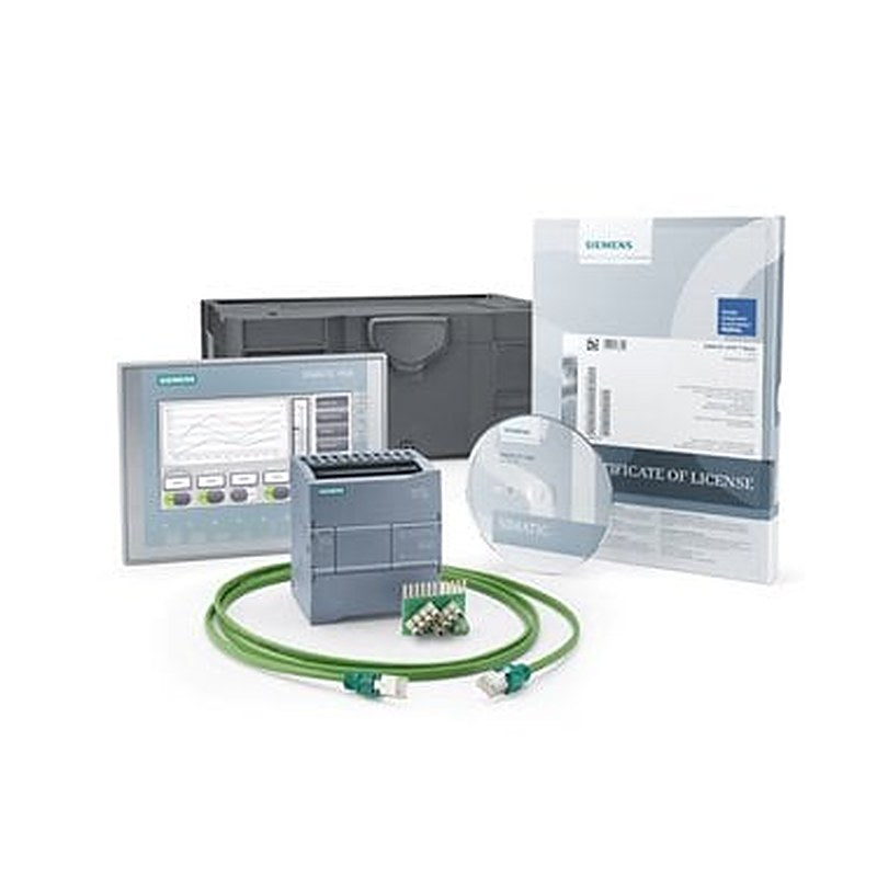 S7-1200+KTP700 Basic starter kit Consisting of: CPU 1212C AC/DC/relay, HMI KTP700 Basic, input simulator, STEP 7 Basic CD, manual CD, information material, SYSTAINER