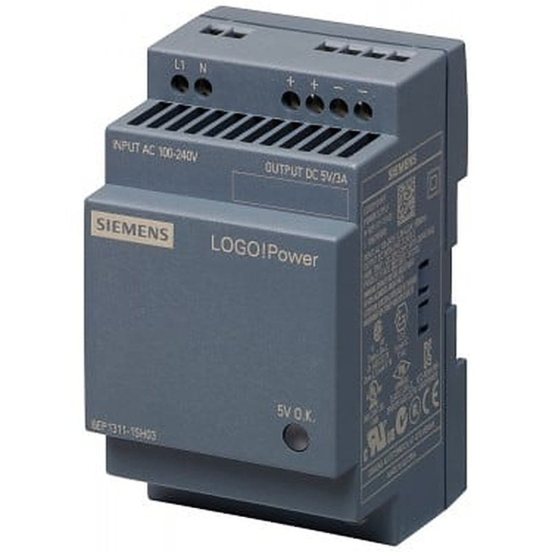 LOGO!Power 5 V/3 A Stabilized power supply input: 100-240 V AC (DC 110-300 V) output: 5 V DC/3 A