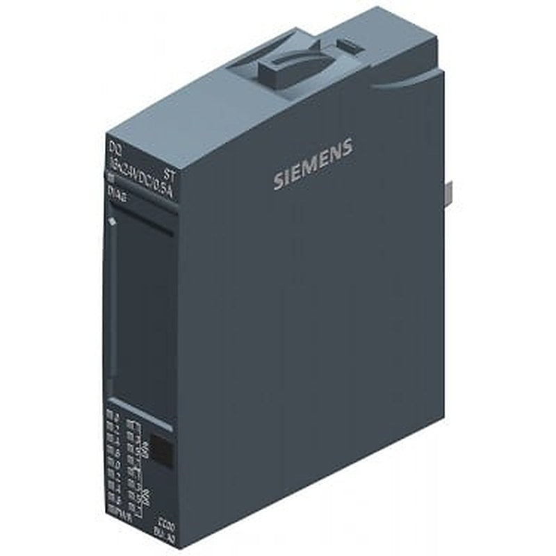 SIMATIC ET 200SP, Digital output module, DQ 16x 24V DC/0,5A Standard, Source output (PNP,P-switching) Packing unit: 1 piece, fits to BU-type A0, Colour Code CC00, substitute value output, module diagnostics for: short-circuit to L+ and ground, wire break, supply voltage