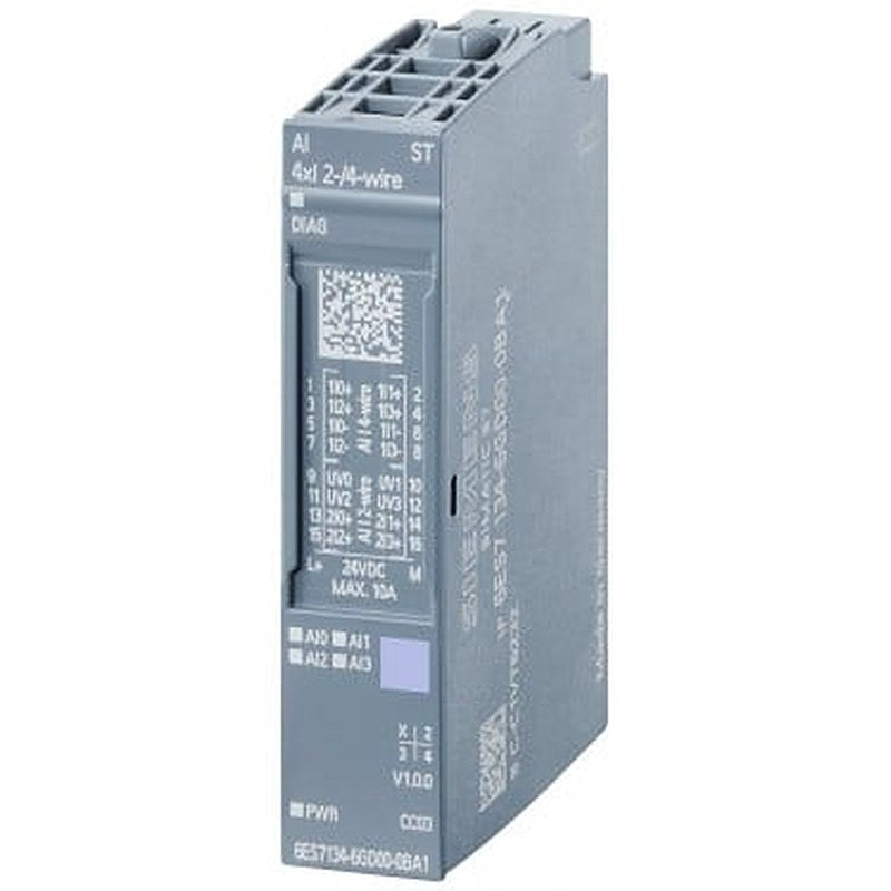 SIMATIC ET 200SP, analog input module, AI 4XI 2-/4-wire standard, suitable for BU type A0, A1, Color code CC03, Module diagnostics, 16 bit, +/-0.3%