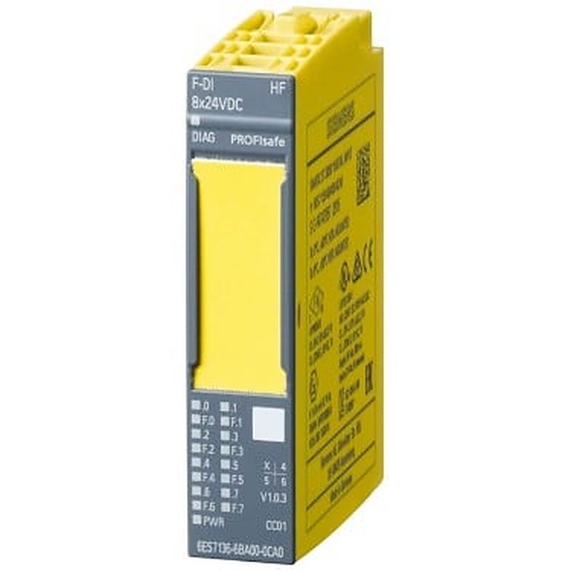 SIMATIC DP, electronic module for ET 200SP, F-DI 8x 24 V DC HF, 15 mm width, up to PLe (ISO 13849-1)/ SIL3 (IEC 61508)