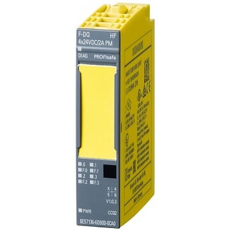SIMATIC DP, Electronics module for ET 200SP, F-DQ 4X24 V DC/2A, 15 mm width, up to PL E (ISO 13849) up to SIL 3 (IEC 61508)