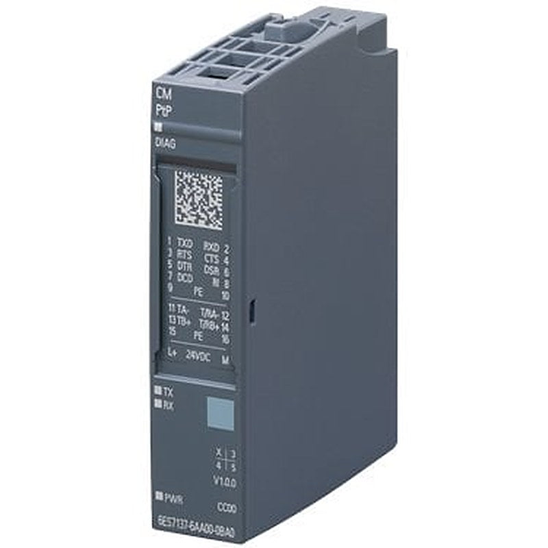 SIMATIC ET 200SP, CM PTP communication module for serial connection RS-422, RS-485 and RS-232, freeport, 3964 (R), USS, MODBUS RTU master, slave, max. 250 Kbit/s, suitable for BU type A0, pack quantity: 1 unit