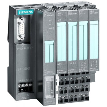 SIMATIC DP, Interface module IM 151-1 Standard for ET 200S; incl. termination module Data volume of 244 bytes each for inputs and outputs; max. 63 I/O modules PROFIBUS DP V0 and V1 up to 2 m width can be connected; Bus connection via 9-pin D-sub
