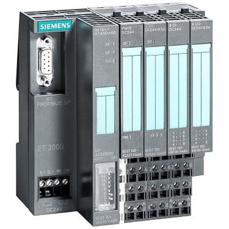SIMATIC DP, Interface module IM 151-1 Standard for ET 200S; incl. termination module Data volume of 244 bytes each for inputs and outputs; max. 63 I/O modules PROFIBUS DP V0 and V1 up to 2 m width can be connected; Bus connection via 9-pin D-sub