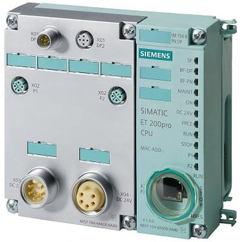 SIMATIC DP, IM154-8 PN/DP CPU f. ET200 PRO, 384 KB work memory, Int. PROFINET interface, Int. PROFIBUS DP master/slave interface Degree of protection IP65/67, Micro Memory Card and Connection module required