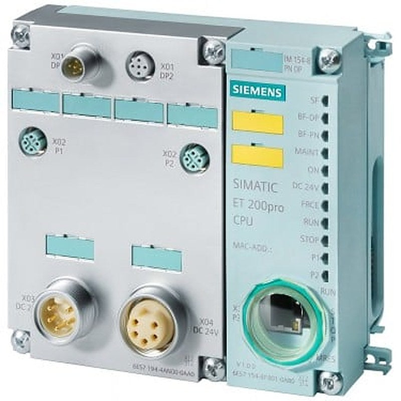 SIMATIC DP, IM154-8F PN/DP CPU f. ET200 PRO, 512 KB work memory, Int. PROFINET interface, Int. PROFIBUS DP master/slave interface Degree of protection IP65/67, Micro Memory Card and Connection module required