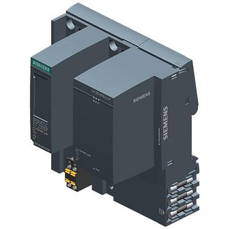 SIMATIC ET 200SP, PROFINET, 3-port interface module, IM 155-6PN/3 High Feature, 2 slots for BusAdapter, max. 64 I/O modules and 16 ET 200AL modules, S2 redundancy, multi-hotswap, 0.25 ms, isochronous mode, optional PN strain relief, including server module