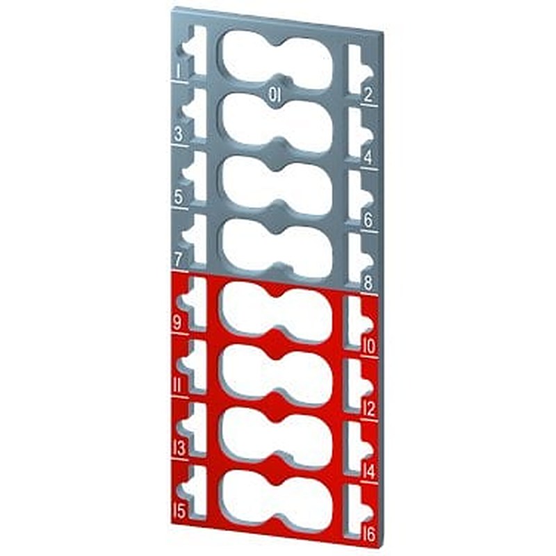 SIMATIC ET 200SP, 50 color-coded labels Color code CC01, for I/O modules, module-specific, for 16 push-in terminals
