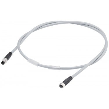 Power cable M8, both ends assembled with M8 connector and M8 socket, 4-pole, length 0.19 m