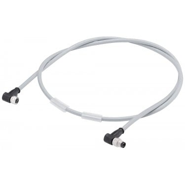 Power cable M8, both ends assembled with M8 connector angled and M8 socket angled, 4-pole, Length 15 m