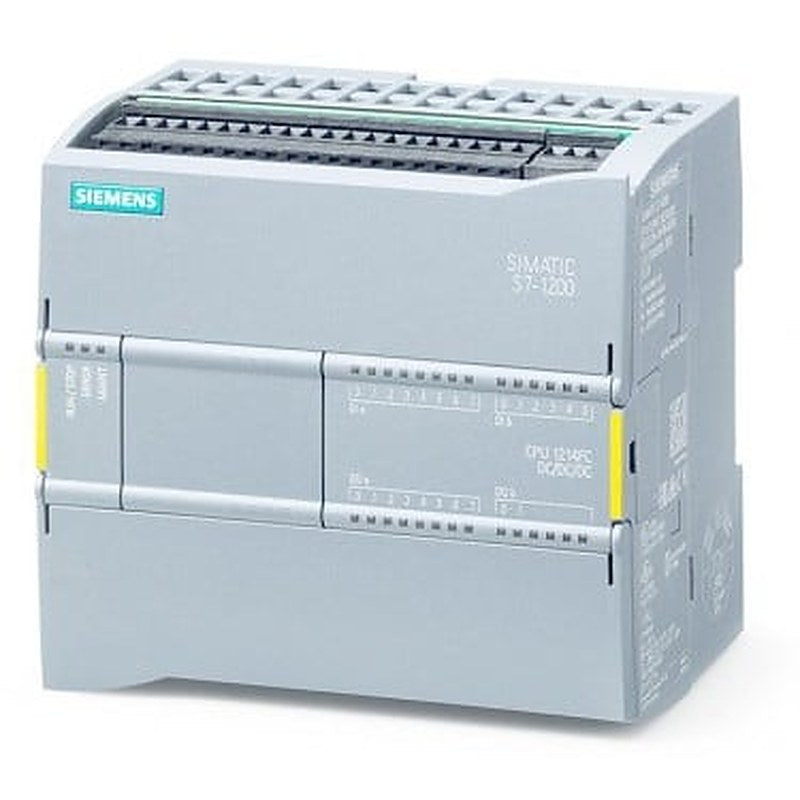 SIMATIC S7-1200F, CPU 1214 FC, compact CPU, DC/DC/DC, onboard I/O: 14 DI 24 V DC; 10 DO 24 V DC; 2 AI 0-10 V DC, Power supply: DC 20.4-28.8V DC, Program/data memory 125 KB
