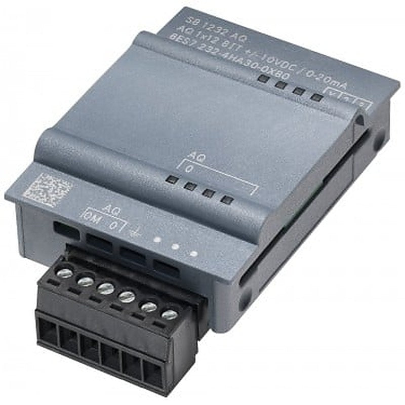SIMATIC S7-1200, Analog output, SB 1232, 1 AO, +/-10 V DC (12 bit resol.) or 0-20mA (11 bit resol.)