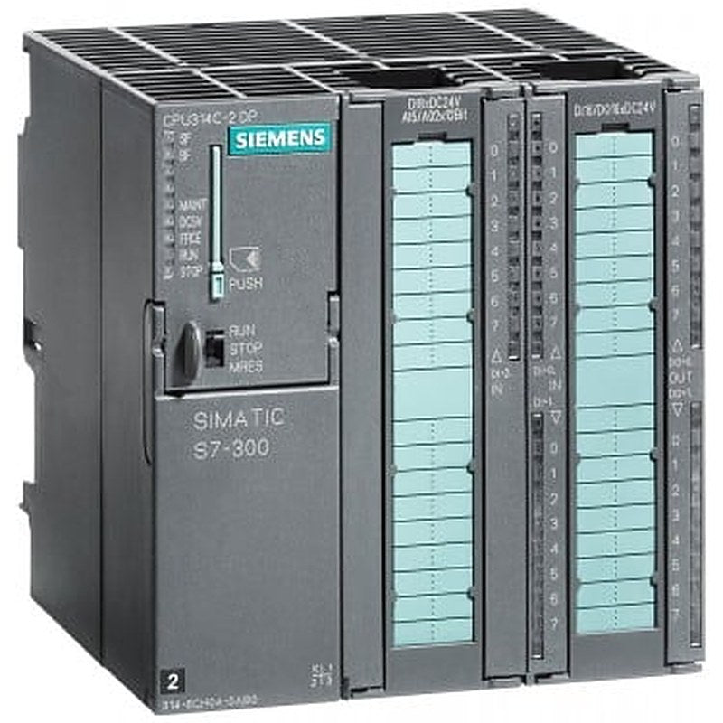 SIMATIC S7-300, CPU 314C-2 DP Compact CPU with MPI, 24 DI/16 DO, 4 AI, 2 AO, 1 Pt100, 4 high-speed counters (60 kHz), integrated DP interface, Integr. power supply 24 V DC, work memory 192 KB, Front connector (2x 40-pole) and Micro Memory Card required