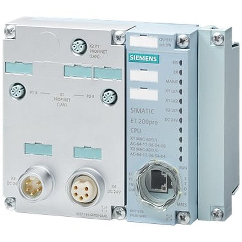 SIMATIC DP, CPU 1513pro-2 PN for ET 200pro, central processing unit with 300 KB work memory for program and 1.5 MB for data, 1st interface: PROFINET IRT with 3-port switch, 2nd interface: PROFINET RT, 40 ns bit performance, Degree of protection: IP65/67, SIMATIC Memory Card required connection module required