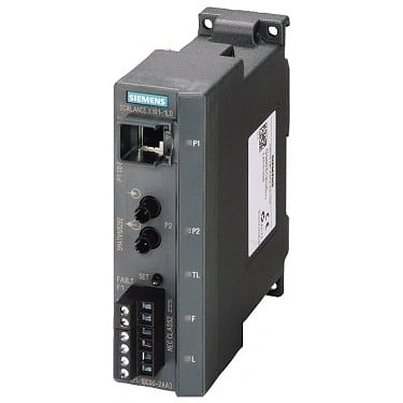 SCALANCE X101-1LD IE Media converter unmanaged 1x 10/100 Mbit/s RJ45 port, 1x 100 Mbit/s single-mode BFOC, LED diagnostics, error signaling contact with set pushbutton, Redundant power supply, PROFINET-compliant securing collars, Manual available as a download available.