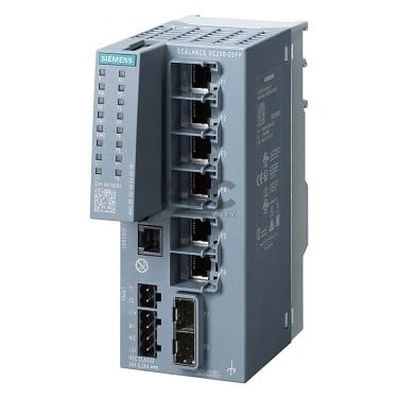 SCALANCE XC206-2SFP manageable Layer 2 IE switch; IEC 62443-4-2 certified; 6x 10/100 MBit/s RJ45 ports; 2x 100/1000 Mbit/s SFP; 1x console port; diagnostics LED; redundant power supply; temperature range -40 °C to +70 °C; assembly: DIN rail/S7 mounting rail/wall Office redundancy functions features (RSTP, VLAN,...); PROFINET IO device; Ethernet/IP-compliant; C-plug slot;