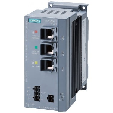 SCALANCE S 623 module for protection of devices and networks in automation engineering and for protection of industrial communication by means of VPN and firewall; additional DMZ port for connection of a further network; Further functions: address conversion.