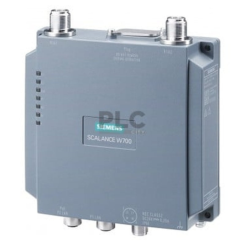 IWLAN access point, SCALANCE W778-1 M12, 1 radio, 2 N-CON antenna port, iFeatures support via KEY-PLUG, IEEE 802.11a/b/g/h/n, 2.4/5GHz, gross data rate 300 Mbit/s, 2x M12 max. 100 Mbit/s, PoE integrated 2-port switch, redundant 24 V DC, M12 A-coded IP65, -20... 60°C, plug slot WPA2/802.11i/e, observe national approvals! CERT ID: MSN65-W1-M12-E2 Scope of delivery: Manuals on CD-ROM, German/English; M12 sealing caps, for operation outside of USA/Israel .