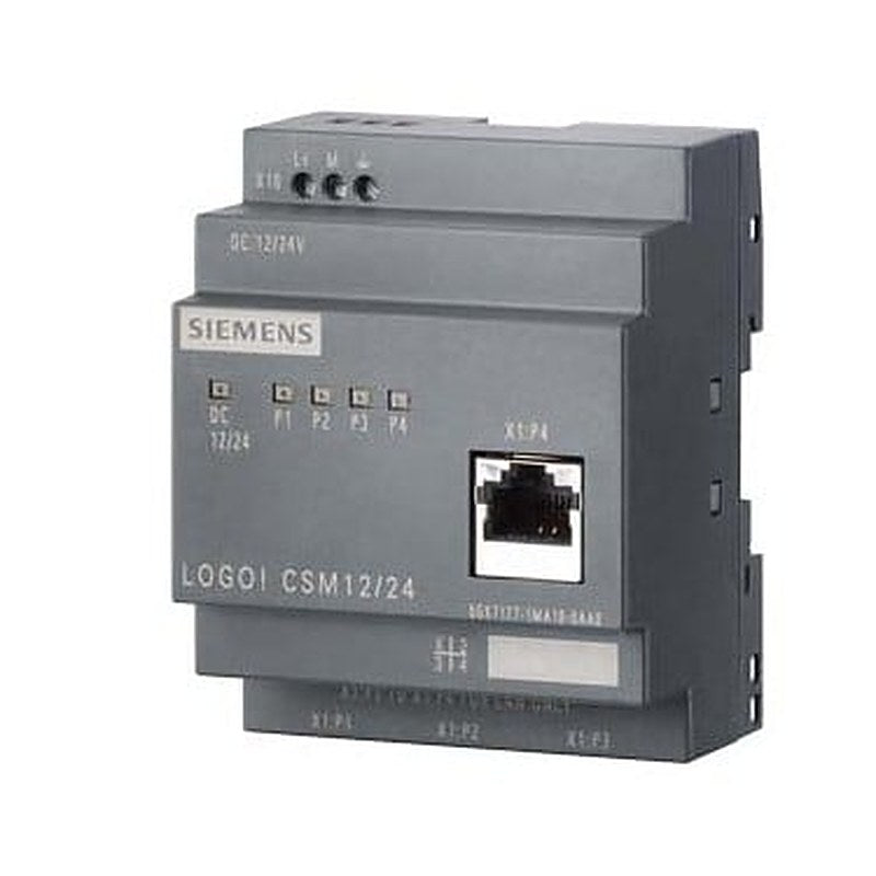 LOGO! CSM12/24 COMPACT Switch Module CONNECT. TO LOGO! (..0BA7) and UP TO 3 ADDITIONAL CLIENTS TO IND. ETHERNET with 10/100 MBIT/S Unmanaged Switch, 4 RJ45 PORTS, 1XFRONTPORT FOR DIAGNOSTICS 12/24V DC POWER SUPPLY LED DIAGNOSTICS, LOGO! CONFIG. Notes Product is no longer available. Successor: 6GK7177-1MA20-0AA0