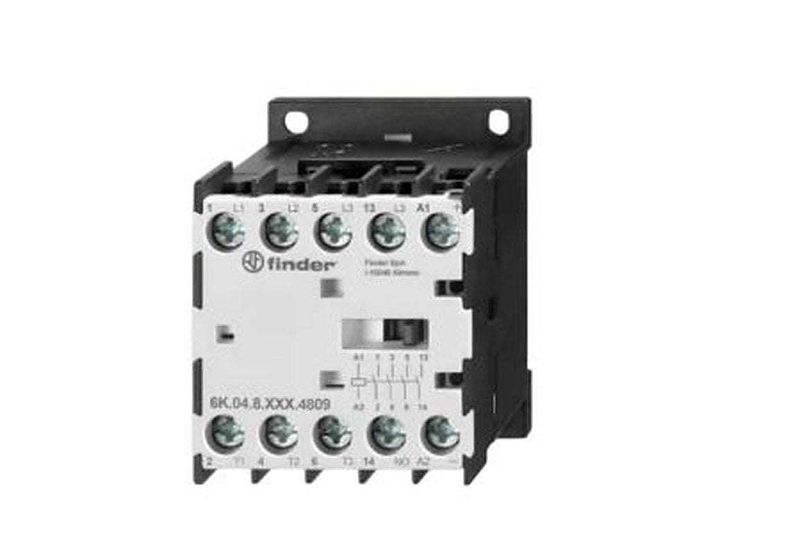 Finder 6K Contactor, 24V Coil, 4-Pole, 9 A, 4 kW 24V, 4 NO, 400V ac