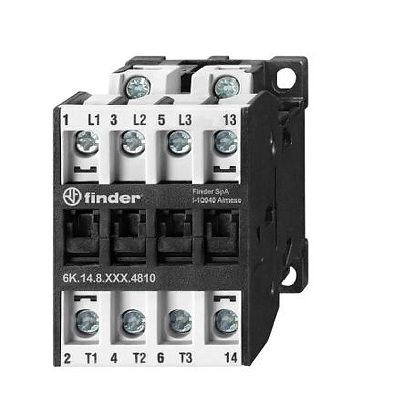 Finder 6K Contactor, 230V Coil, 4-Pole, 18 A, 7.5 kW 230V, 4 NO, 400V ac