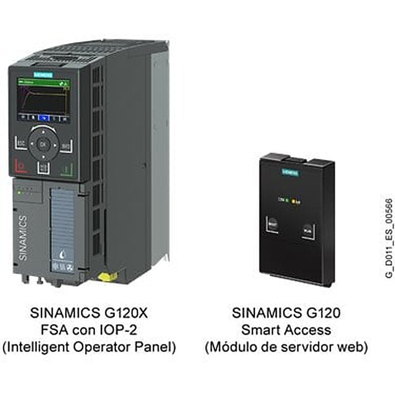 SINAMICS G120X starter kit With Intelligent Operator Panel 6SL3220-3YE18-0AF0 and Web Server Module 6SL3255-0AA00-5AA0 Rated power: 3 kW Radio interference suppression filter category C2 380-480V3AC+10/-20% 47-63Hz Ambient temperature -20 to +45°C size: FSA Type of protection IP20 / UL open type Paint finish 3C2 Without IO expansion Fieldbus integrated: PROFINET-PN, Ethernet IP The delivery quantity is limited to 3 units per customer.