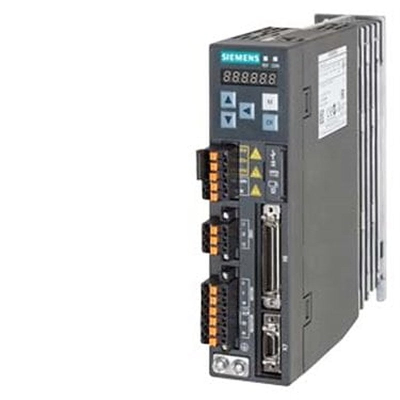 SINAMICS V90, Input voltage: 200-240 V 1/3-phase AC -15%/+10% 2.5/1.5 A 45-66 Output voltage: 0 – Input voltage: 1.2 A 0-330 Hz Motor: 0.1 kW Degree of protection: IP20 Size A, 45x170x170 (WxHxD)