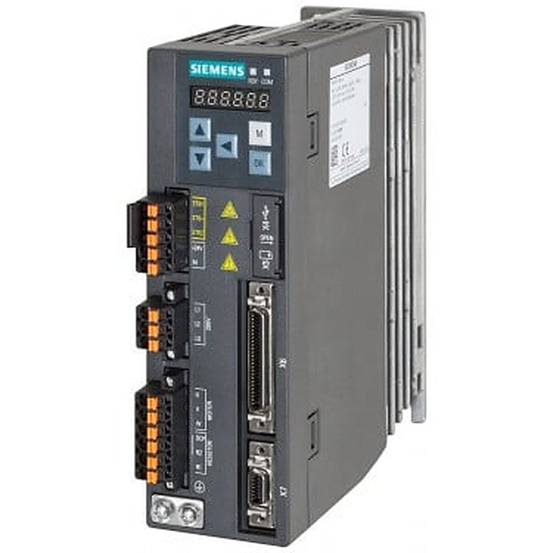 SINAMICS V90 Input voltage: 200-240 V 1/3-phase AC -15%/+10% 5.0/3.0 A 45-66 Hz Output voltage: 0 – Input 2.6 A 0-330 Hz Motor: 0.4 kW Degree of protection: IP20 Size B, 55x170x170 (WxHxD)