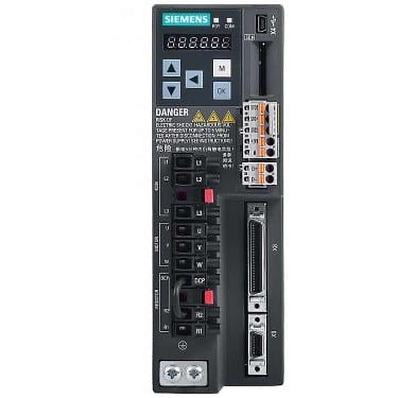 SINAMICS V90 Input voltage: 380-480 V 3 A -15%/+10% 1.5 A 45-66 Hz Output voltage: 0 – Input 1.2 A 0-330 Hz Motor: 0.4 kW Degree of protection: IP20 Size AA 60x180x200 (WxHxD)