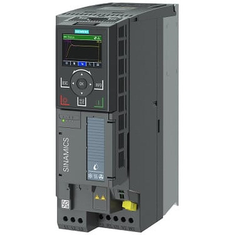 SINAMICS G120X Rated power: 4 kW At 110% 60s, 100% 240 s Unfiltered 380-480 V 3 AC +10/-20% 47-63 Hz Ambient temperature -20 to +45 °C Size: FSB Degree of protection IP20 / UL open type painting 3C2 With Intelligent Operator Panel with IO expansions Fieldbus integrated: PROFINET PN, Ethernet IP
