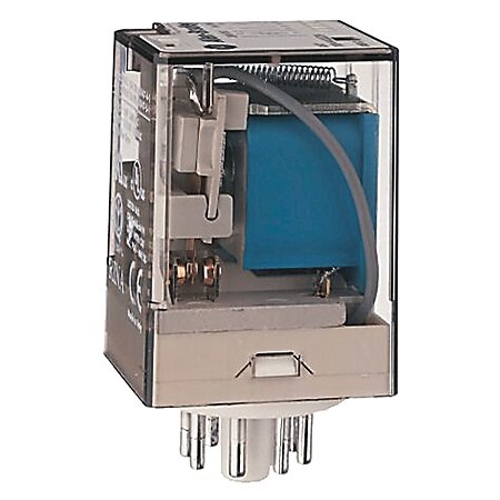 700-HA General Purpose Tube Base Relay, 10 Amp Contact, DPDT, 125V DC, Push-To-Test & Manual Override function