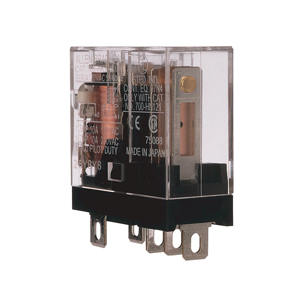 700-HK General Purpose Slim Line Relay, 8 Amp Contact w/ Gold, DPDT, 240V 50/60Hz