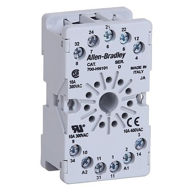 Allen Bradley 700-HN 11 Way 300V DIN Rail Relay Socket, for use with 700-HA Relay