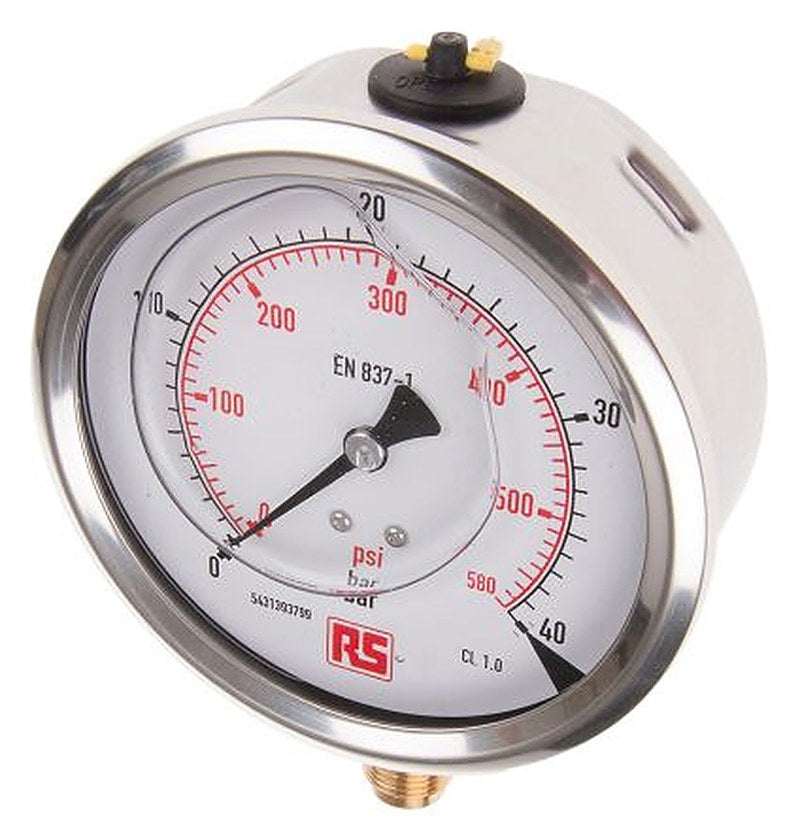 WIKA G 3/8 Pressure Gauge, 100 mm, 40 bar