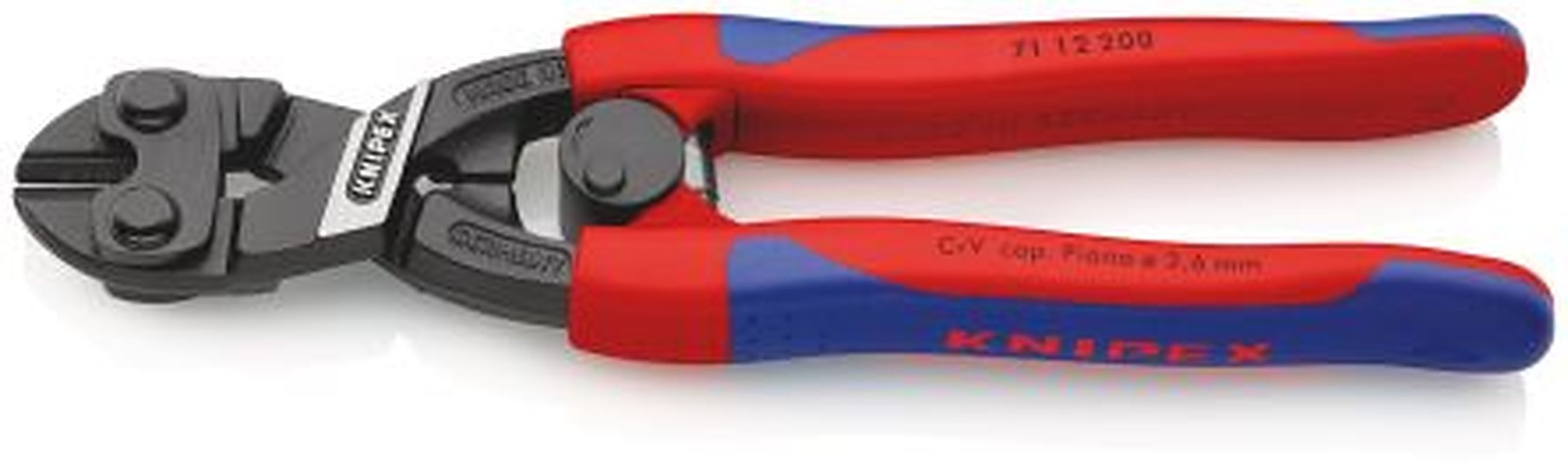 Knipex 71 12 200 200 mm Multi Component Grip 6 mm Plastic Chrome Vanadium Steel Compact Bolt Cutter