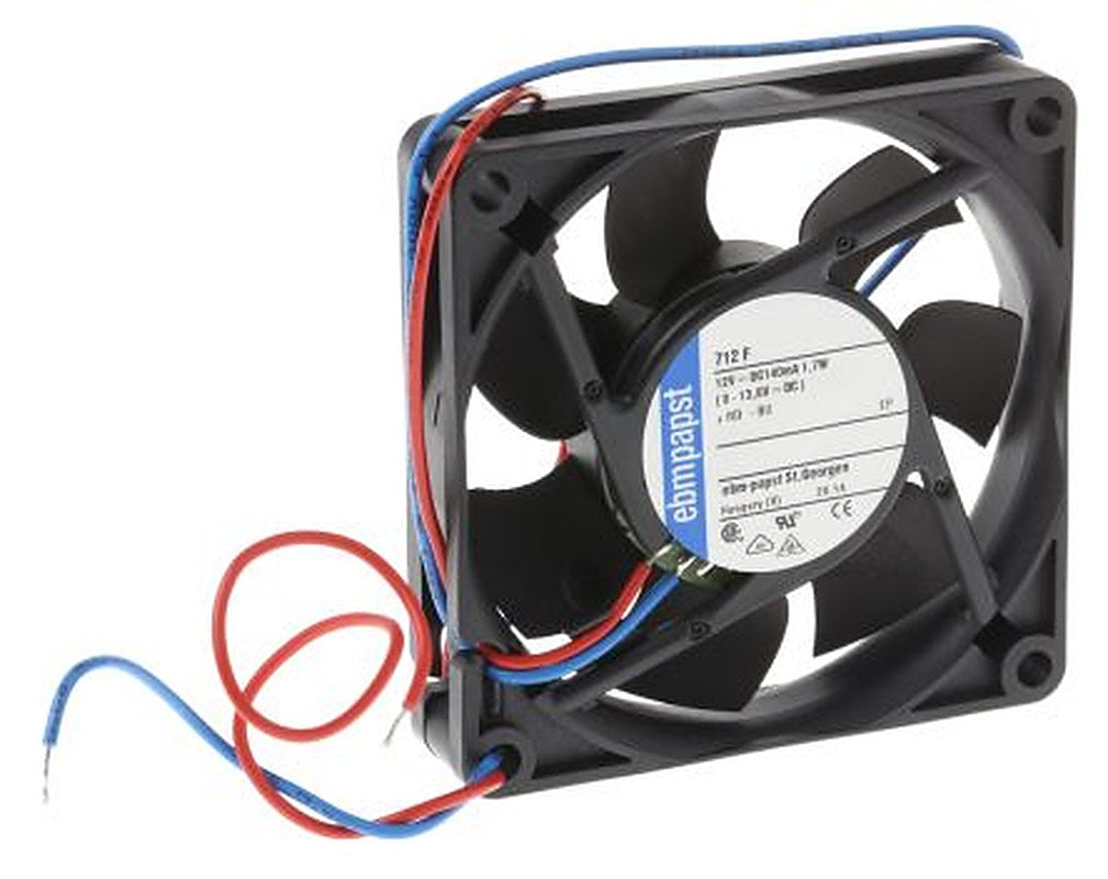 ebm-papst 700 F Series Axial Fan, 12V dc, 44 m³/h, 1.7 W, 142 mA Max 70 mm 15mm 15 mm