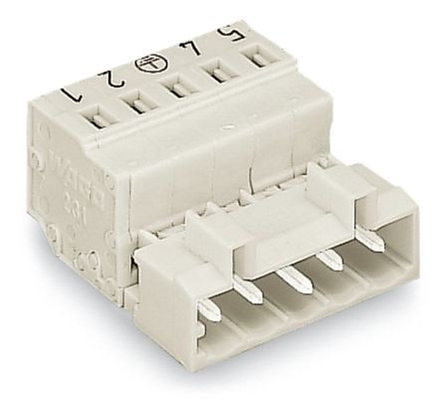 WAGO 721 Series Plug-in Male Lighting Connector Male Cage Clamp, 4-Pole, 12A, 4-Way