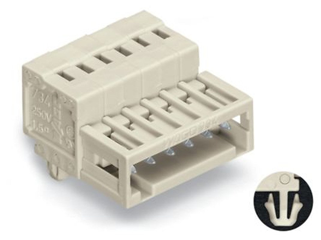 WAGO 734 Series Cable Male Lighting Connector Male Cage Clamp, 3-Pole, 10A, 3-Way, IP20