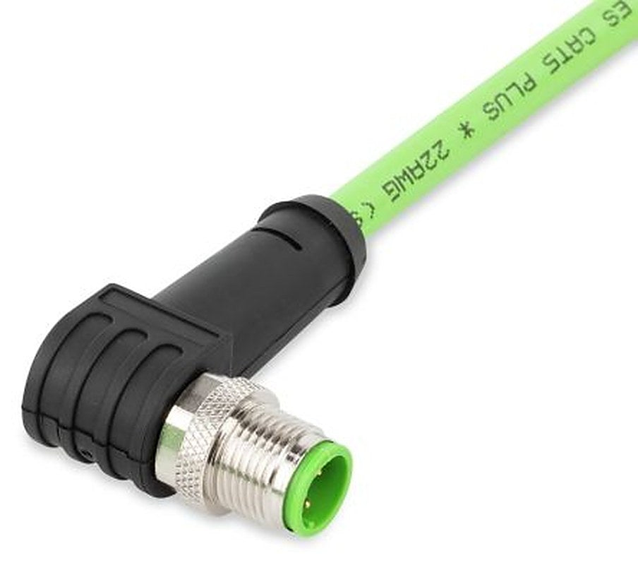WAGO M12, 20 m Ethernet Cable, Green Screened Polyurethane Sheath