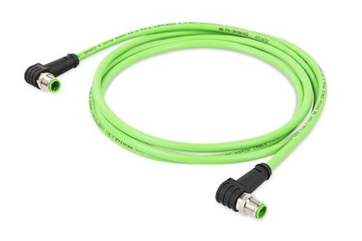 WAGO M12, 20 m Ethernet Cable, Green Screened Polyurethane Sheath