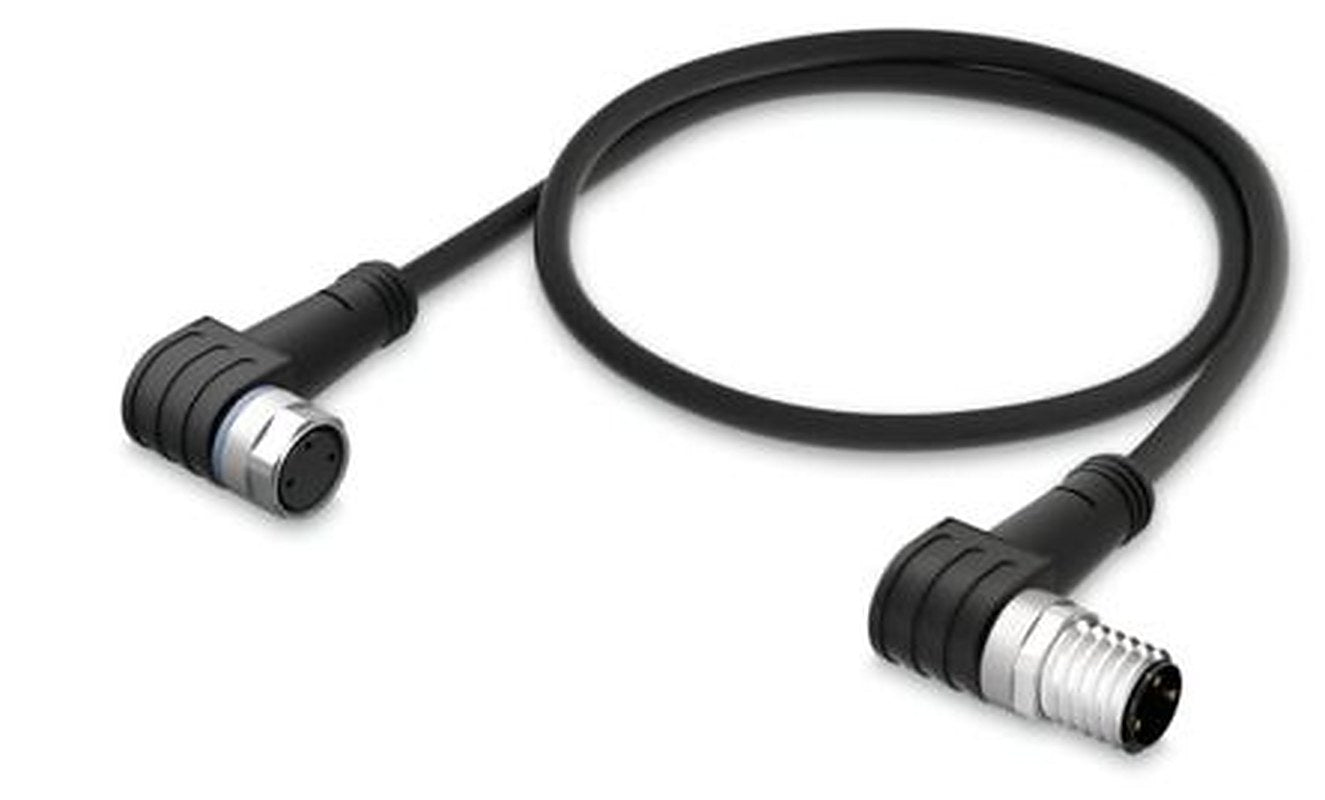 WAGO Female 3 way Right Angle to Male 3 way M8 Actuator/Sensor Cable, 1 m