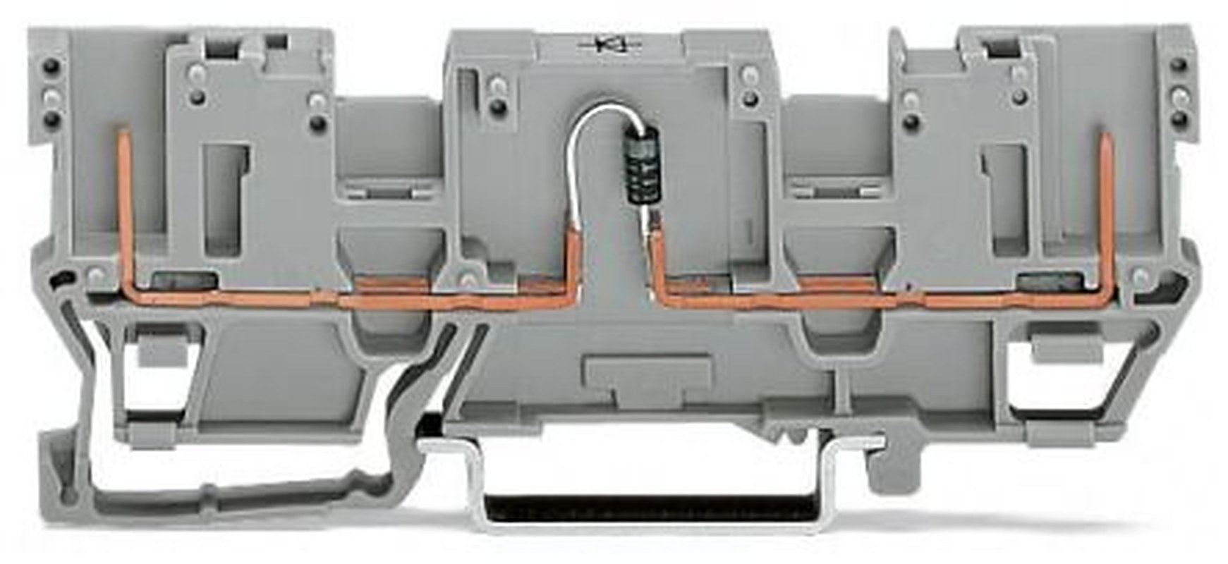 WAGO 769-208/281-411 769 Series Carrier Terminal Block Grey, 4mm², 1-Level, Wire, CSA