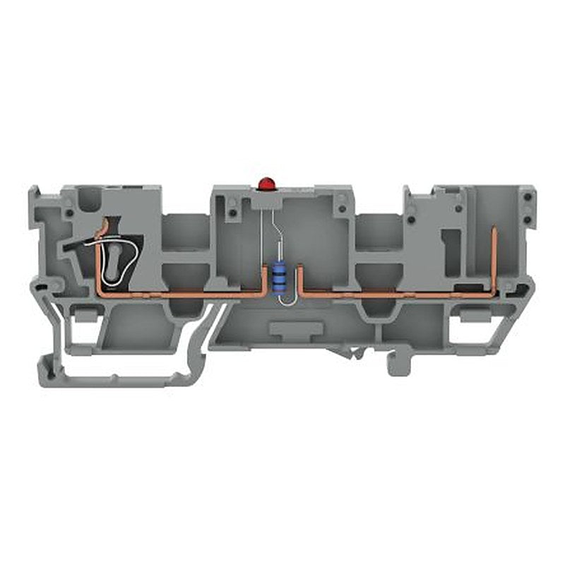 WAGO 769-219/281-413 769 Series Carrier Terminal Block Grey, 4mm², 1-Level, Cage Clamp, CSA