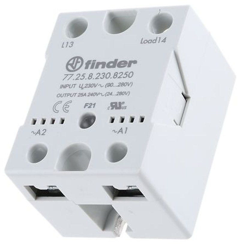 Finder 77 Series Solid State Relay, 25 A Load, Heatsink Mount, 280 V ac Load, 230V ac Control